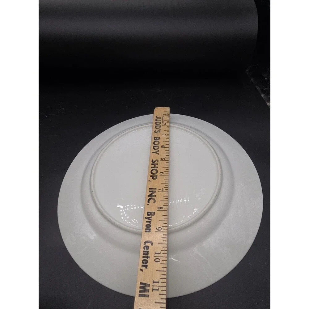Crate & Barrel Raspberry & Holly Large Round Serving Platter /Plate Gold Rim 12